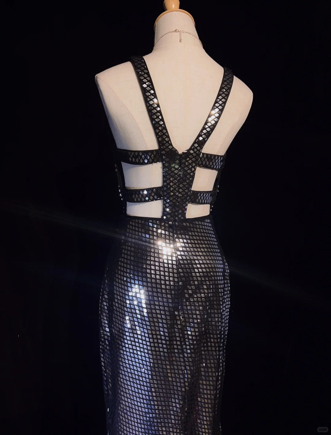 Shiny Prom Dress Spaghetti Straps Backless Prom Gown Evening Gala Dress  D2521