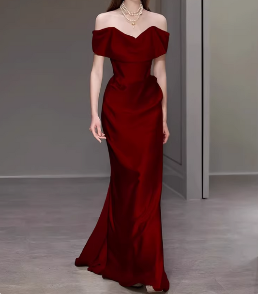 Charming Prom Dress Off Shoulder Floor Length Prom Gown Evening Dress Gala Dress  D2525