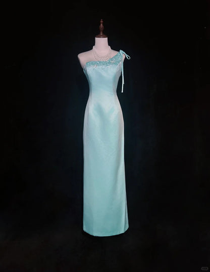Charming Prom Dress One Shoulder Embroidered Prom Gown Gala Dress Evening Dress D2539