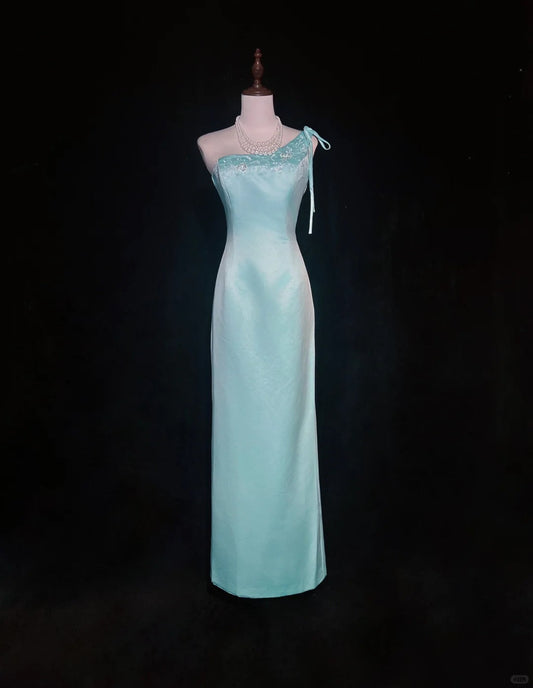 Charming Prom Dress One Shoulder Embroidered Prom Gown Gala Dress Evening Dress D2539