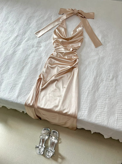 Sexy Prom Dress Halter Split Prom Dress Evening Dress Party Dress  D2585