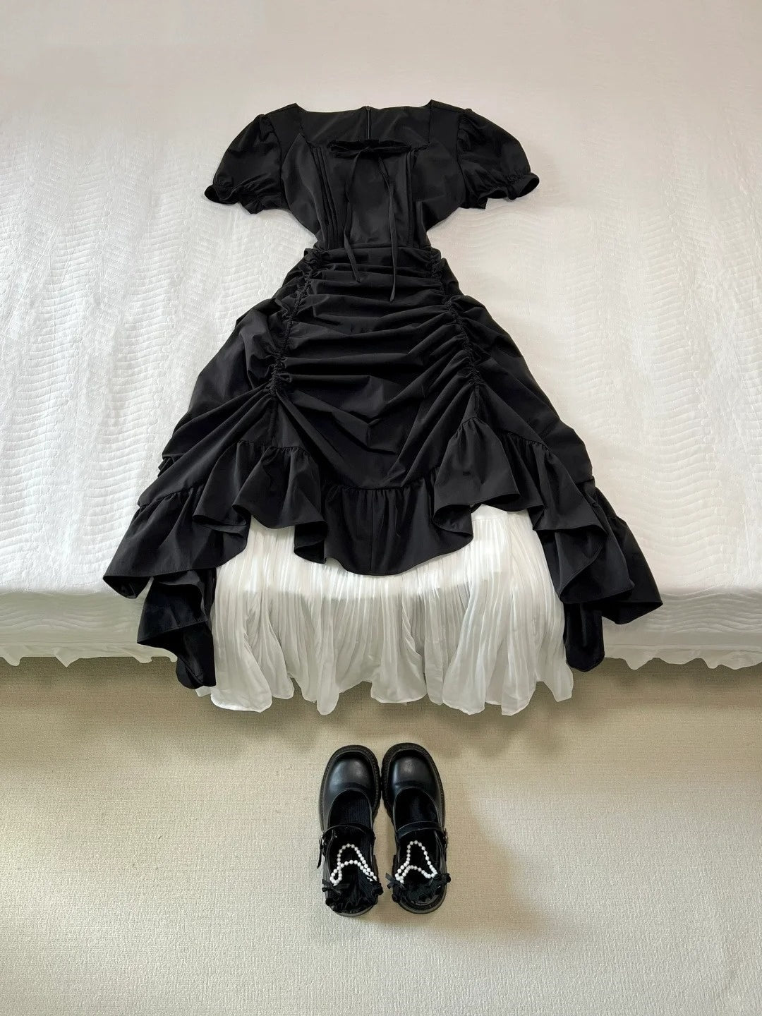Beauty Prom Dress Square Neck Pleated Prom Dress Evening Dress Party Dress     D2590
