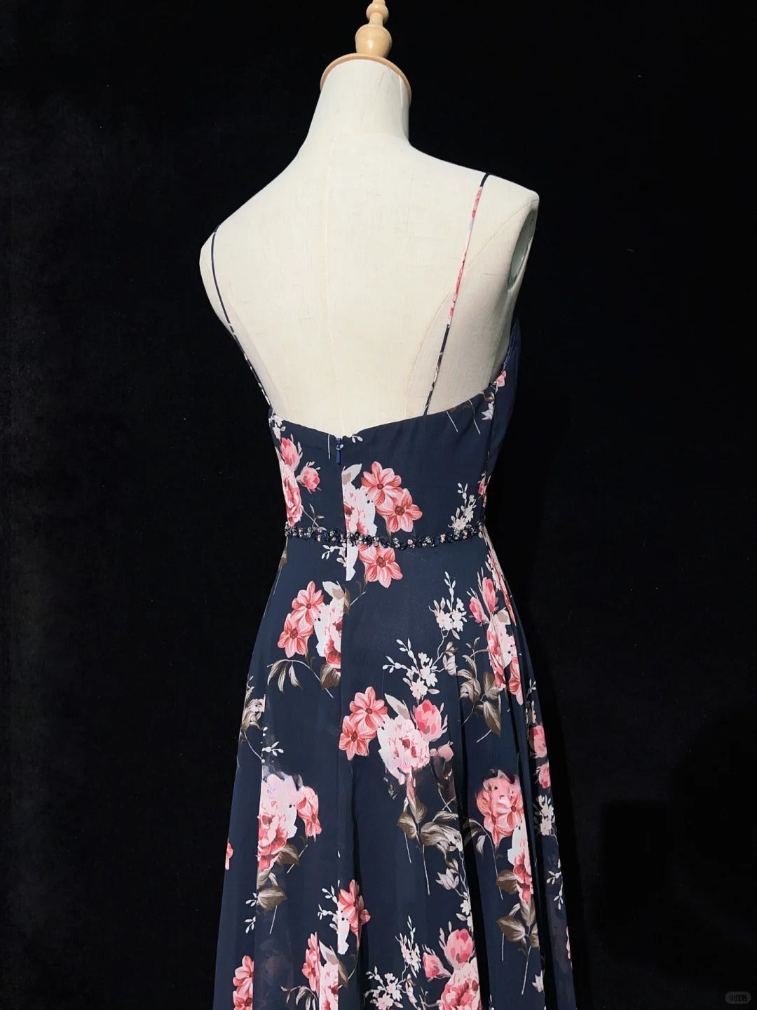 Pretty Prom Dress Spaghetti Straps Print Backless Prom Gown Gala Dress Evening Dresses    D2598