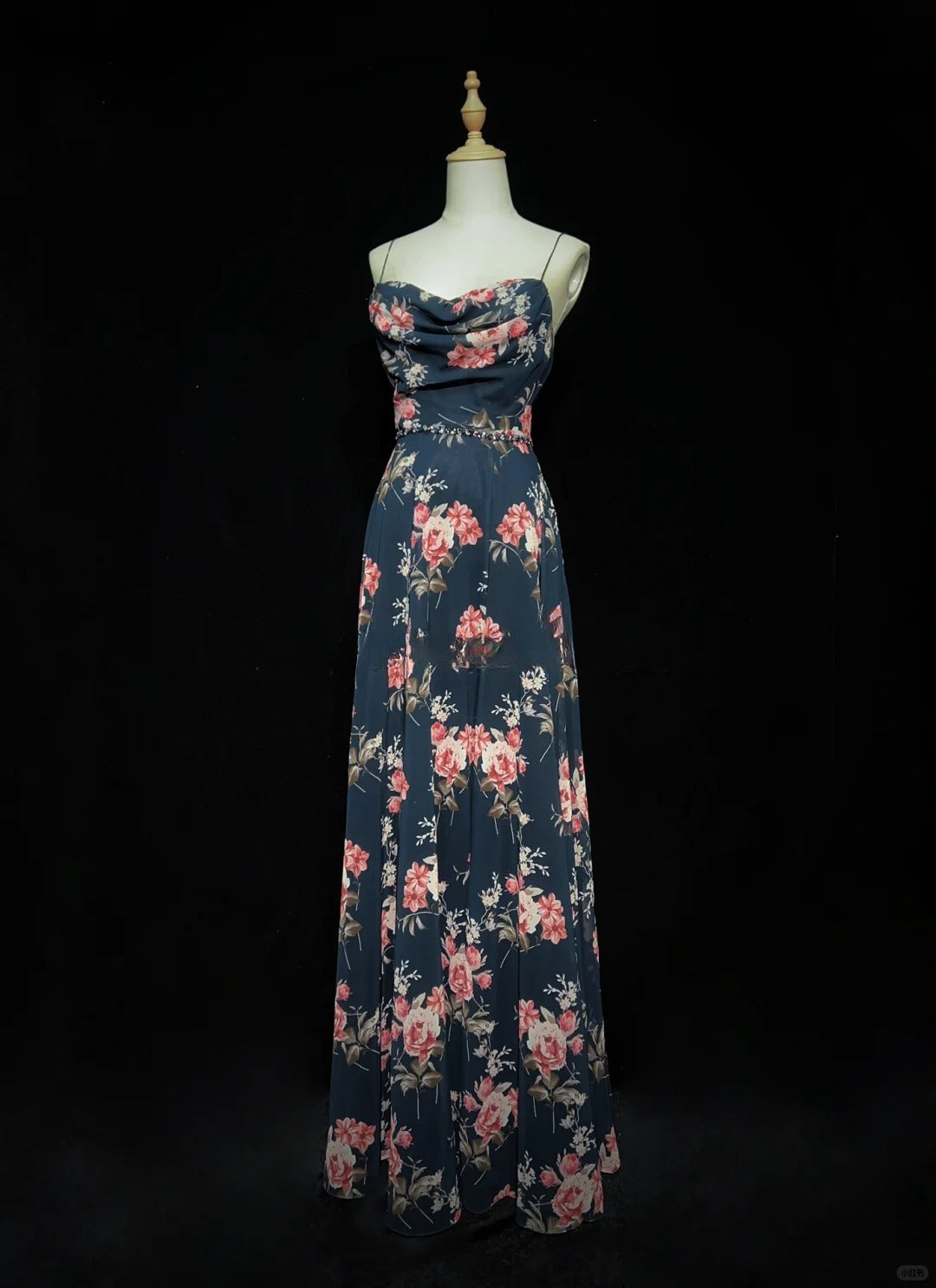 Pretty Prom Dress Spaghetti Straps Print Backless Prom Gown Gala Dress Evening Dresses    D2598