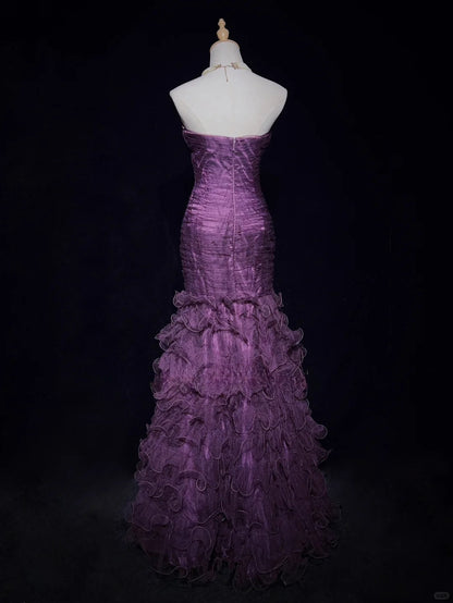 Charming Prom Dress Strapless Pleated Ruffle Gala Dress Evening Dresses Prom Gown   D2605
