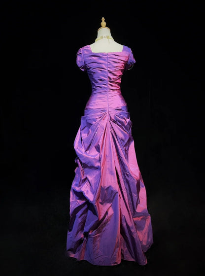 Pretty Prom Dress Square Neck Pleated Tulle Prom Gown Gala Dress Evening Dresses     D2607