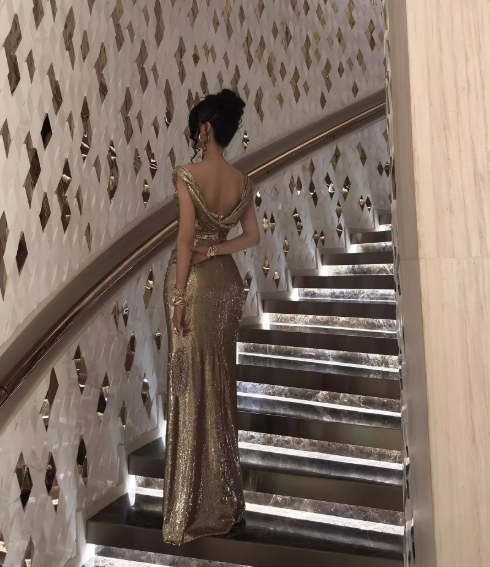 Shiny Prom Dress Off Shoulder Pleated Evening Dresses Birthday Party Dress Prom Gown Gala Dress  D2614