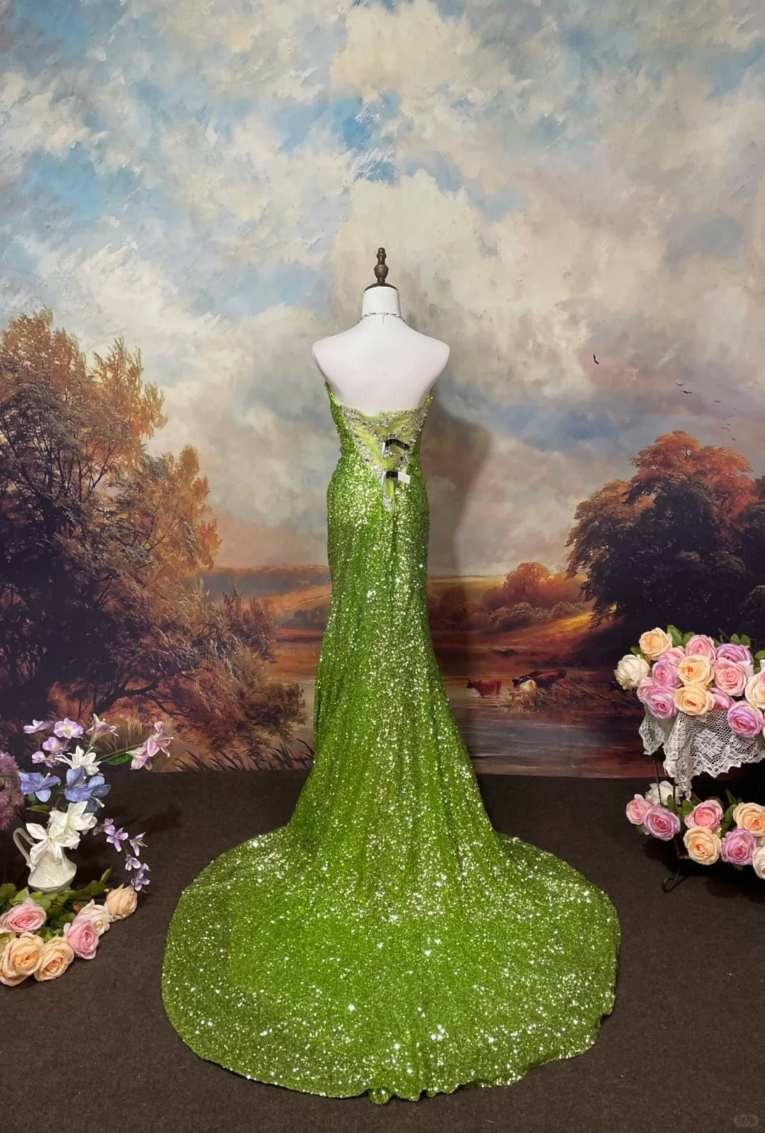 Shiny Prom Dress Sweetheart Sequins Evening Dress Prom Gown Birthday Dresses Gala Dress   D2622