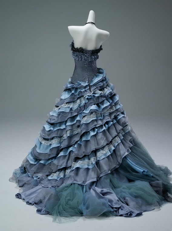 Pretty Prom Dress Strapless Tiered Pearl Ball Gown Evening Dress Gala Dresses  D2643