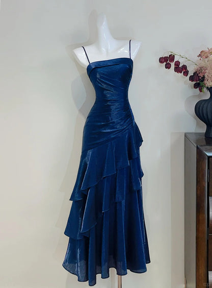 Charming Prom Dress Spaghetti Straps Pleated Evening Dress Gala Dress  D2726