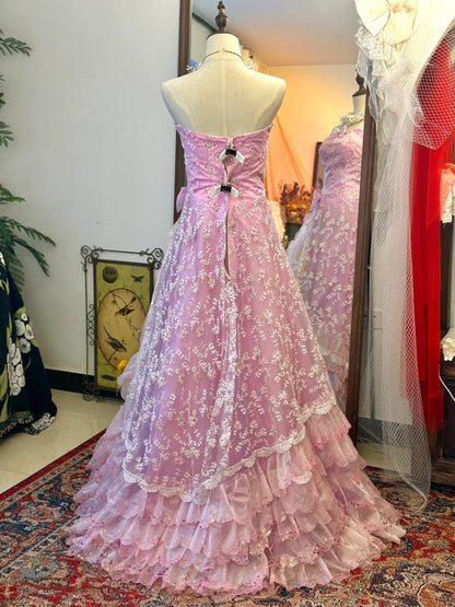 Cute Prom Dress A Line Strapless Tiered 16th Dress Gala Dress Evening Dress       D2738
