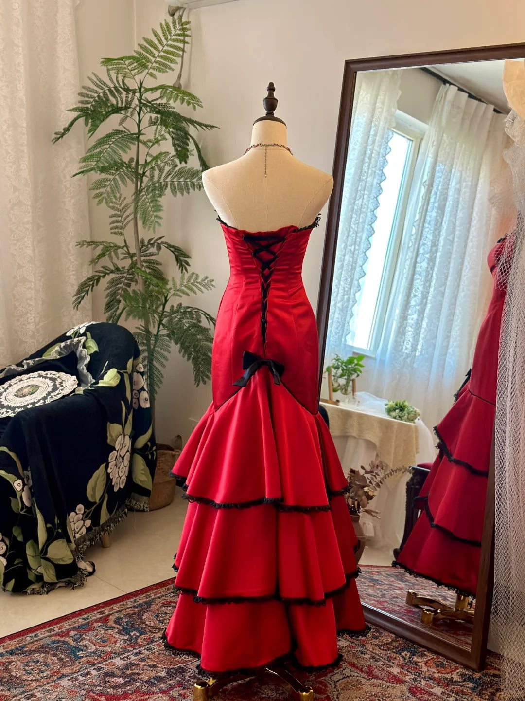 Pretty Prom Dress Sweetheart Tiered Mermaid Evening Dress Gala Dress   D2742