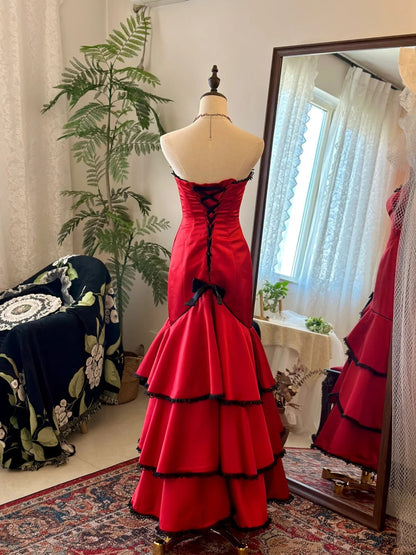 Pretty Prom Dress Sweetheart Tiered Mermaid Evening Dress Gala Dress   D2742