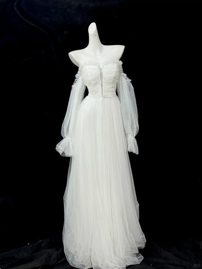 Pretty Prom Dress A Line Sweetheart Tulle Pleated Evening Dress Gala Dress  D2752