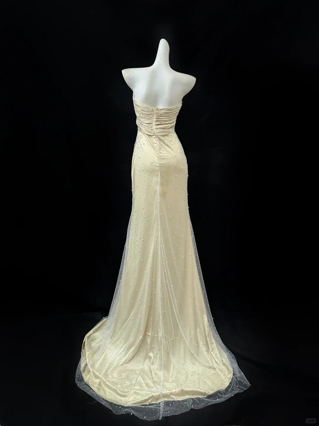 Beauty Prom Dress Sweetheart Pleated Pearl Rhinestone Evening Dress Gala Dress  D2755