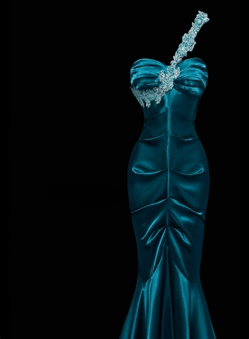 Elegant Prom Dress One Shoulder Pleated Mermaid Prom Dress Evening Dress Party Dress   D2788