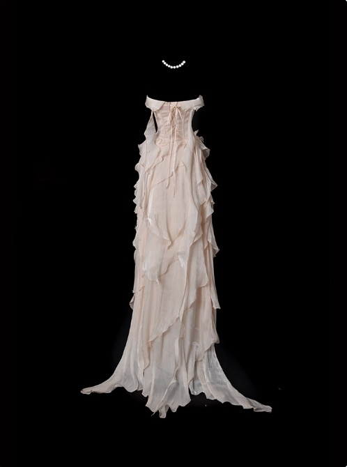 Pretty Prom Dress Strapless Tiered Ruffle Evening Dress Prom Gown    D2791