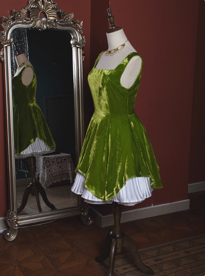Cute Homecoming Dress Velvet A Line Square Neck Short Prom Dress Birthday Party Dress Cocktail Dress    D2812