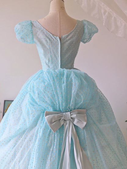 Cute Prom Dress Crew Neck Bowknot Ball Gown Sweet 16 Dress Evening Dress Birthday Party Dress  D2823
