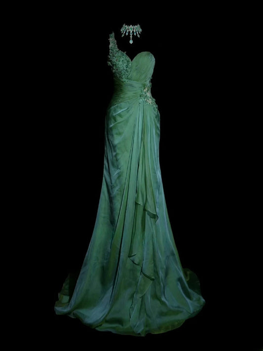 Gorgeous Prom Dress One Shoulder Backless Pleated Evening Dress Gala Dress  D2827