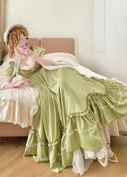 Cute Prom Dress A Line Crew Neck Pleated Ruffle Evening Dress Birthday Party Dress   D2863