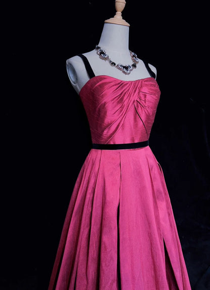 Pretty Prom Dress A Line Spaghetti Straps Pleated Evening Dress Gala Dress    D2891