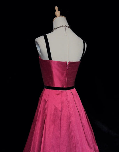 Pretty Prom Dress A Line Spaghetti Straps Pleated Evening Dress Gala Dress    D2891