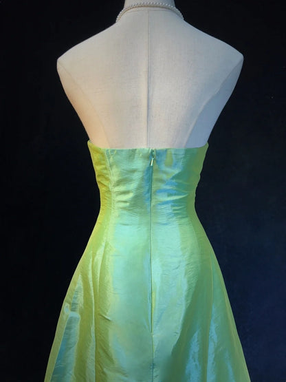 Pretty Prom Dress A Line Strapless Pleated Beaded Evening Dress Gala Dress   D2898
