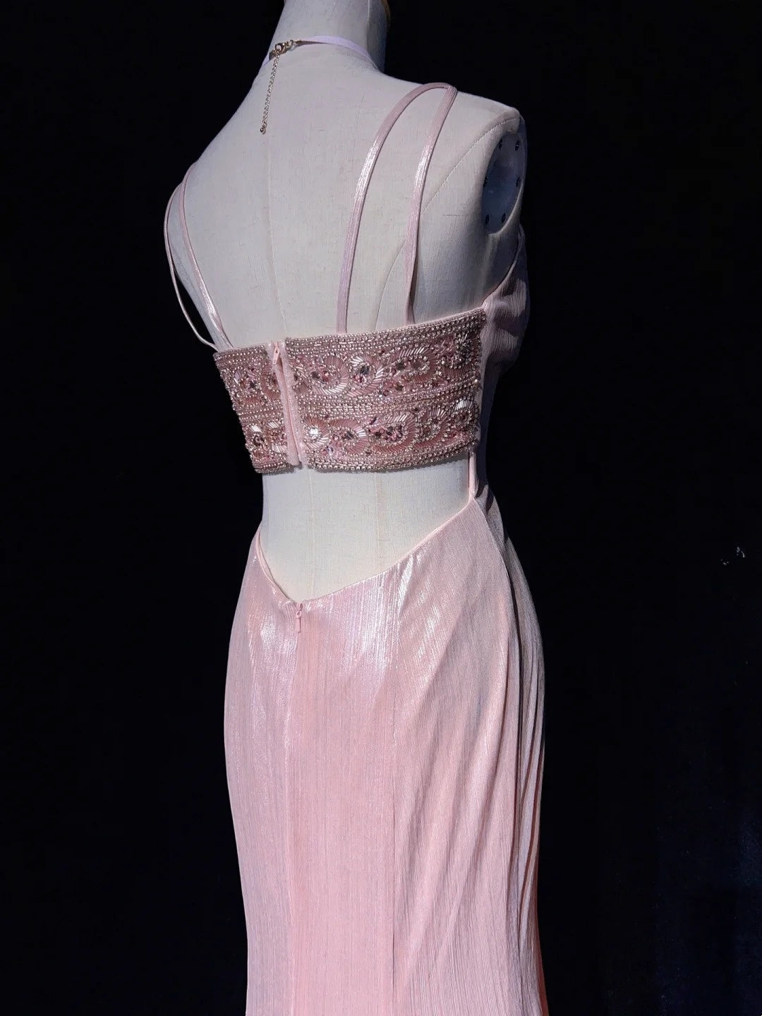 Shiny Prom Dress Spaghetti Straps Beading Mermaid Gala Dress Evening Dress Birthday Dress    D2903