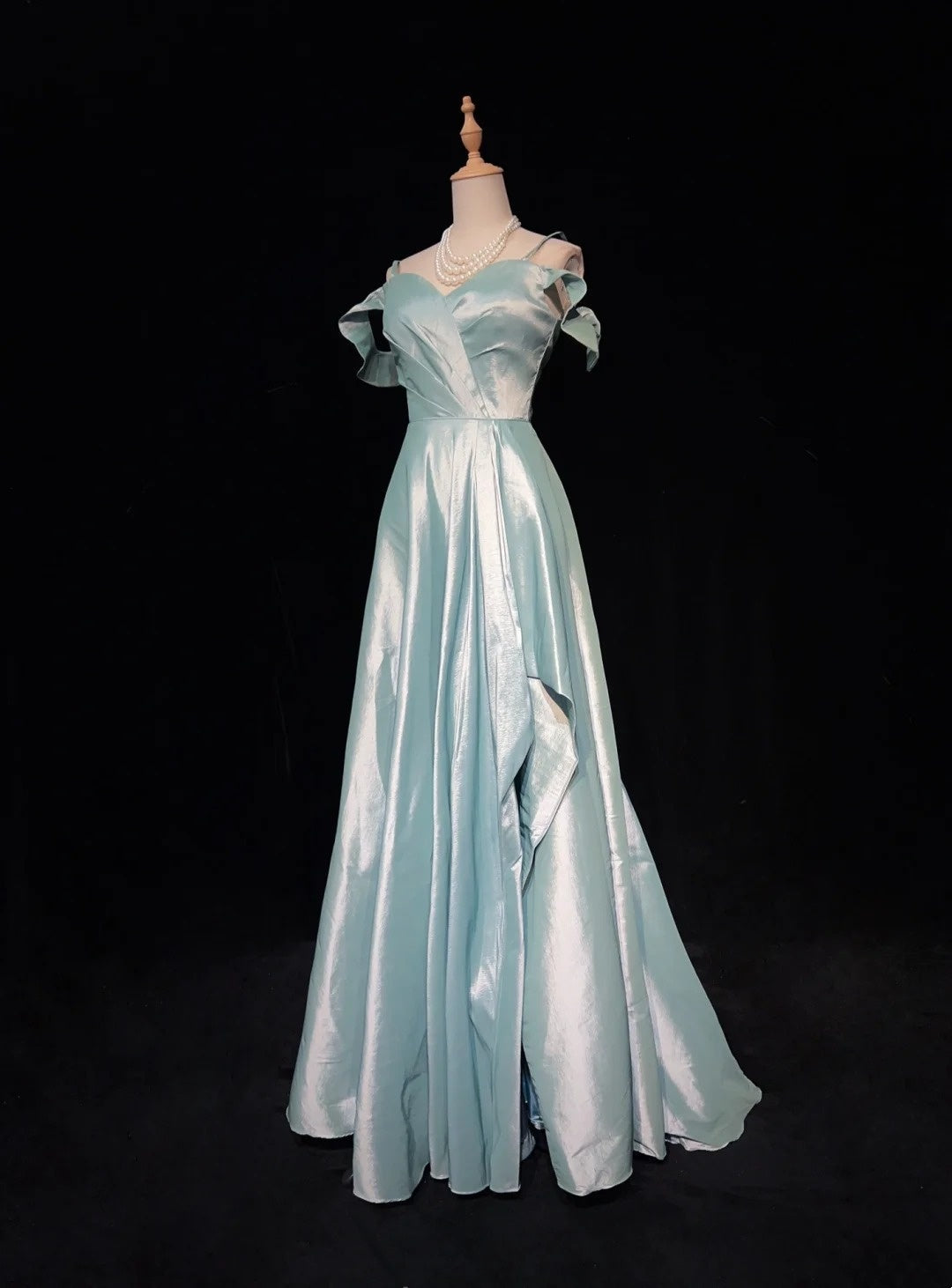 Pretty Prom Dresses Spaghetti Straps Pleated Slit Evening Dress Gala Dress Birthday Dress   D2921