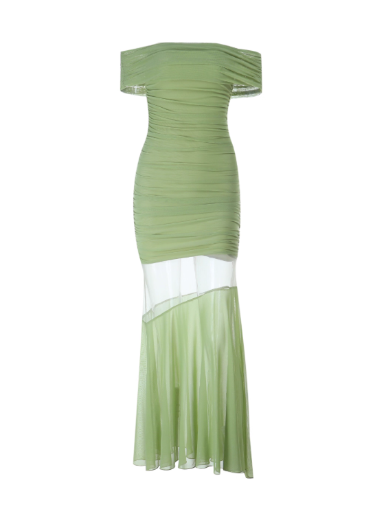 Pretty Summer Dress Off Shoulder Pleated Women Dress Vacation Seaside Date Dress Party Dress   D2965