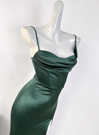 Sexy Prom Dress Asymmetrical Neck Slit Evening Dress Gala Dress Party Dress     D2967