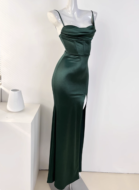 Sexy Prom Dress Asymmetrical Neck Slit Evening Dress Gala Dress Party Dress     D2967