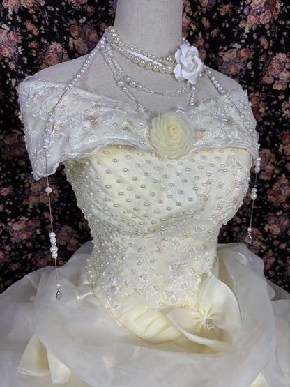 Cute Prom Dress Off Shoulder Ruffle Ball Gown Evening Dress Quinceanera Dress    D3015