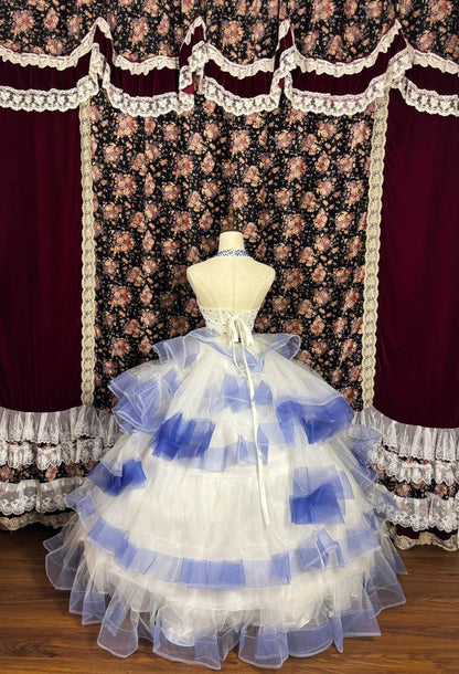 Pretty Prom Dress Halter Pleated Tulle Evening Dress Birthday Party Dress Ball Gown    D3020