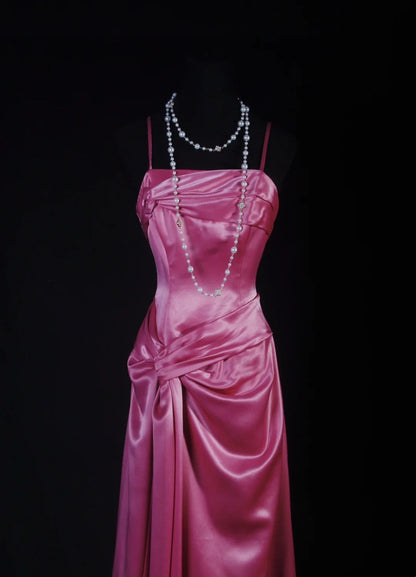 Pretty Prom Dress A Line Spaghetti Straps Pleated Evening Dresses Gala Dress D3038