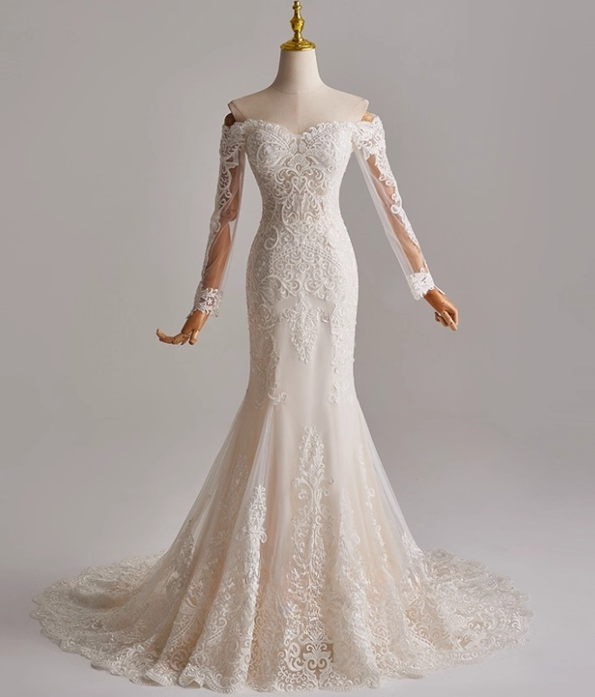 Elegant Sweetheart Lace Mermaid Wedding Dress D3137