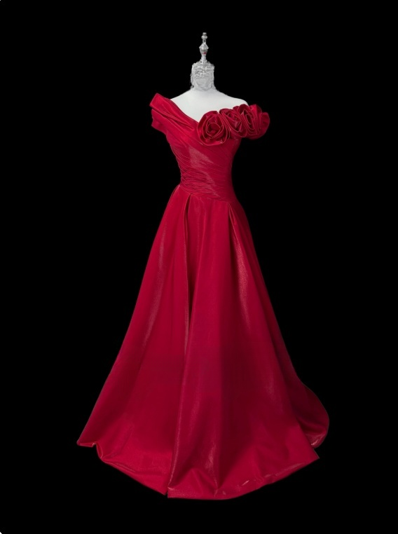Pretty Prom Dress A Line V-neck Pleated Evening Dress Gala Dress   D3147