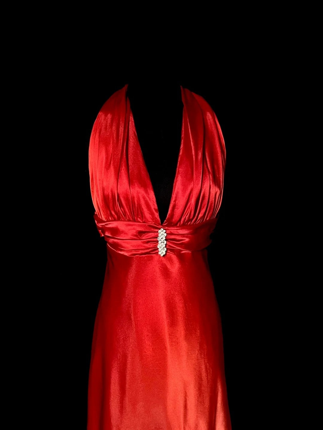 Sexy Prom Dress Red V-neck Backless Pleated Long Prom Dress Evening Dress Gala Dress  D3169