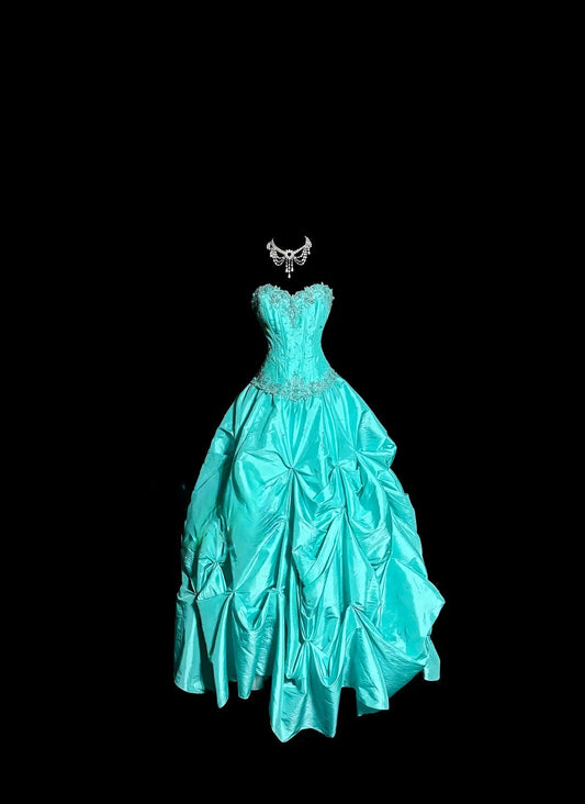 Pretty Prom Dress Sweetheart Pleated Ball Gown Evening Dress Quinceanera Dress  D3198