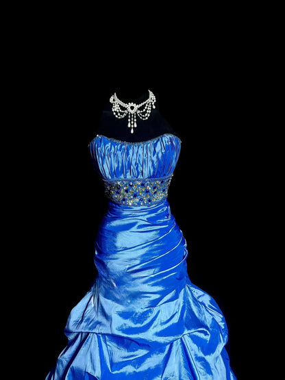 Charming Prom Dress Strapless Pleated Mermaid Evening Dress Gala Dress D3199