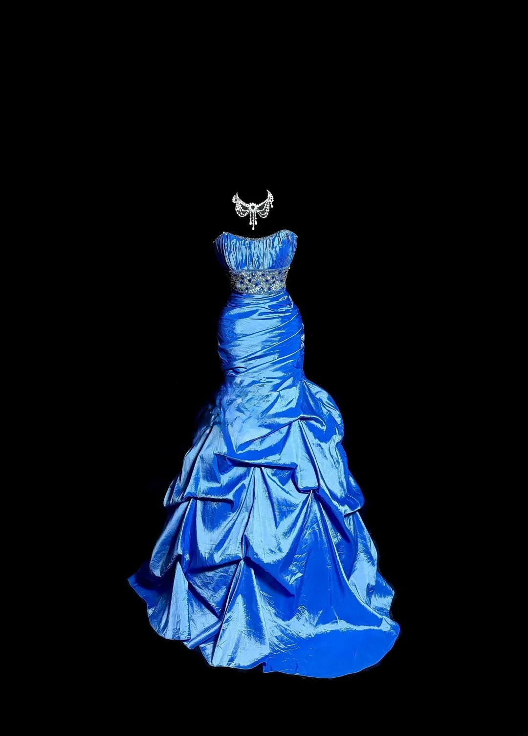 Charming Prom Dress Strapless Pleated Mermaid Evening Dress Gala Dress D3199