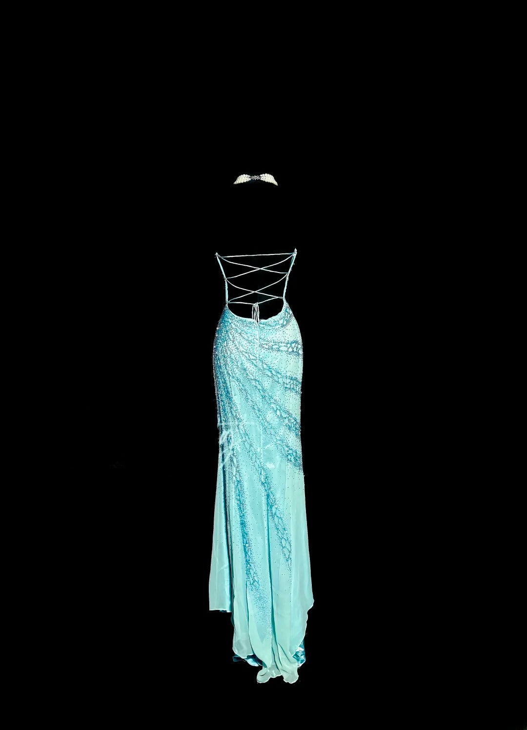 Shiny Prom Dress Strapless Pleated Beading Long Prom Dress Evening Dress Birthday Party Dress   D3207