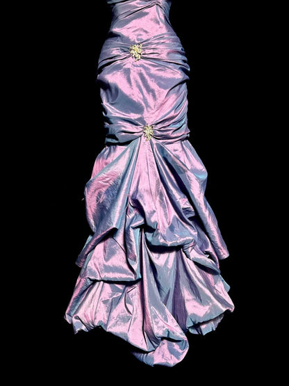 Pretty Prom Dress Strapless Pleated Mermaid Birthday Party Dress Gala Dress Cocktail Dress   D3216
