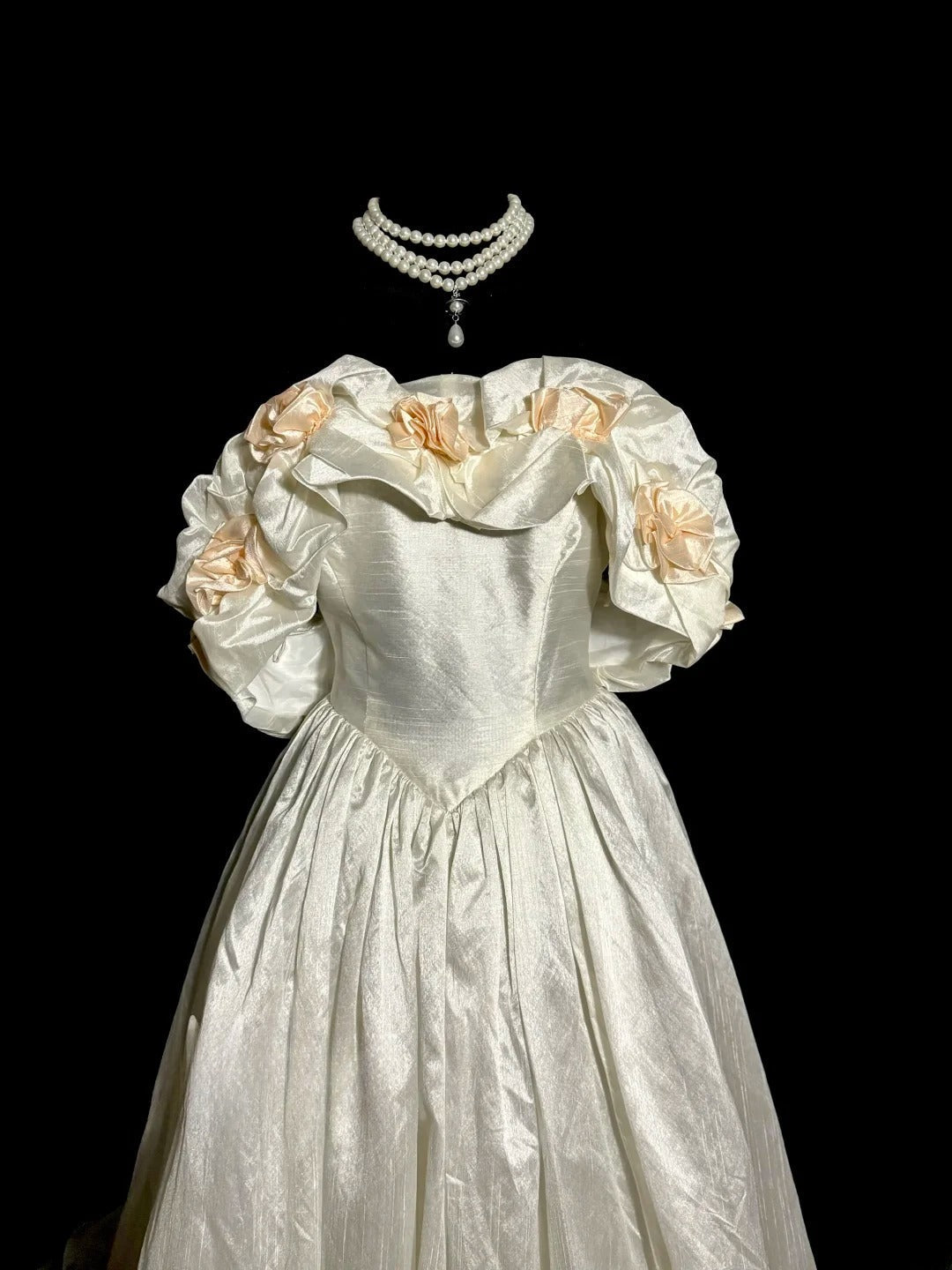 Charming Wedding Dress A Line Off Shoulder Flower Pleated Wedding Dress  D3223