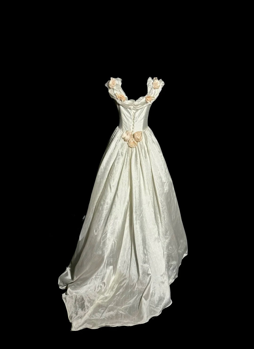 Charming Wedding Dress A Line Off Shoulder Flower Pleated Wedding Dress  D3223