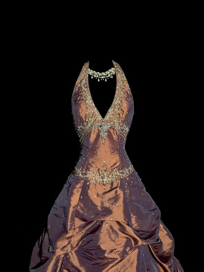 Gorgeous Prom Dress A Line Halter Pleated Evening Dress Gala Dress   D3225