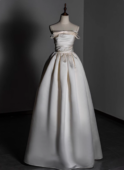 Newest Wedding Dress A Line Strapless Pleated Wedding Dress D3285