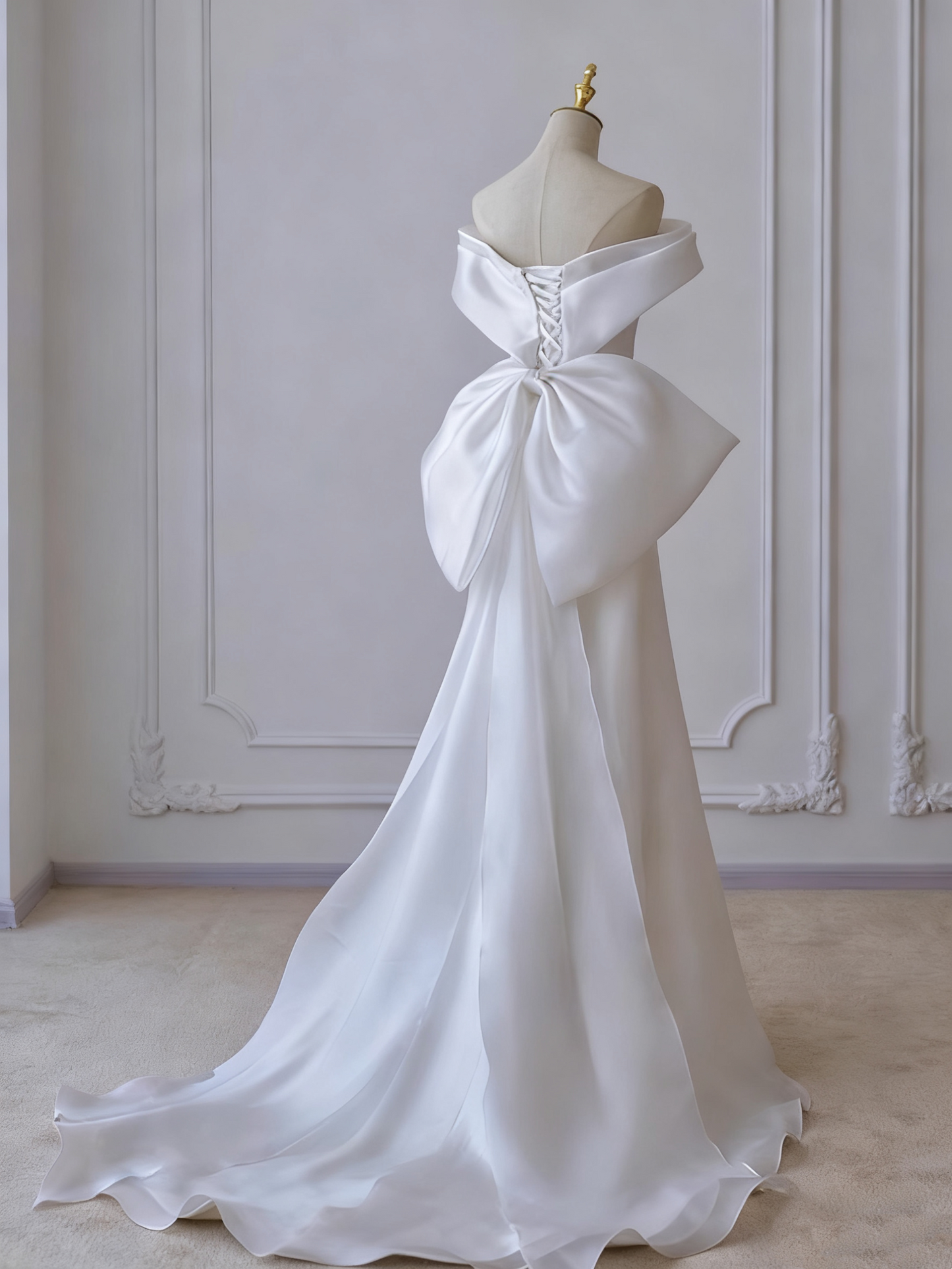 Pretty Wedding Dress A Line Off Shoulder Pleated Wedding Dress D3297