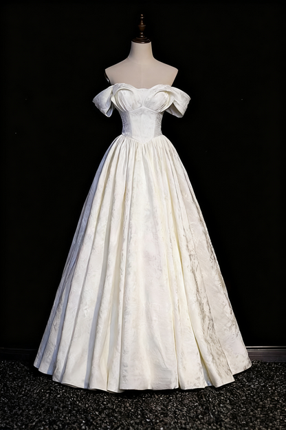 Charming Wedding Dress Off Shoulder Pleated Wedding Dress D3300